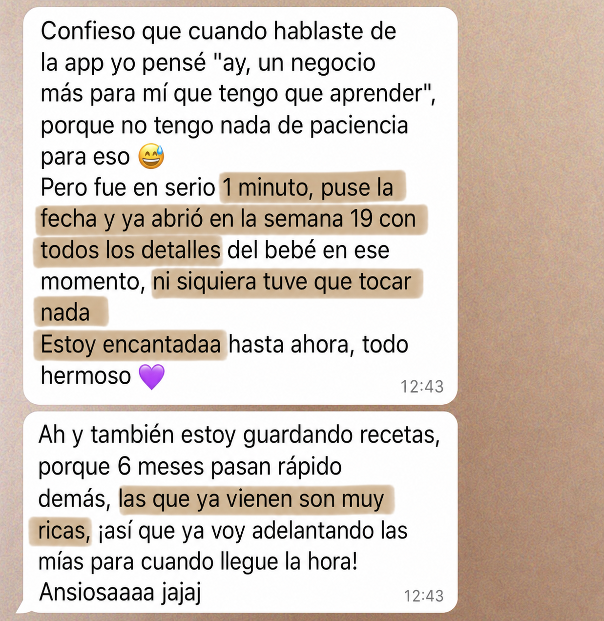 Mensaje de una mamá: …empezar en un minuto